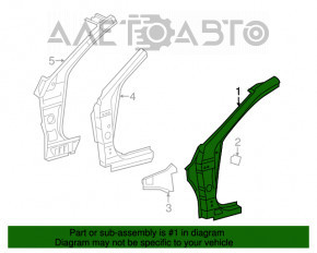 Bara de protecție față dreapta pentru Lexus ES300h ES350 13-18, argintie.