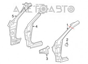 Bara de protecție față dreapta pentru Lexus ES300h ES350 13-18, argintie.