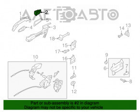 Manerul exterior al ușii din spate stânga pentru Subaru Outback 10-14.