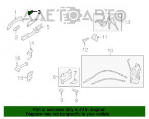 Manerul exterior de blocare a ușii din față stânga pentru Subaru Legacy 15-19