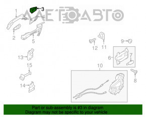 Capacul mânerului exterior al ușii din spate stânga pentru Subaru Legacy 15-19