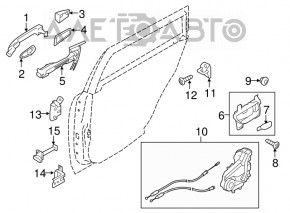 Capacul mânerului exterior al ușii din spate stânga pentru Subaru Legacy 15-19