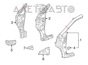 Suport aripi dreapta față Lexus RX350 RX450h 10-15