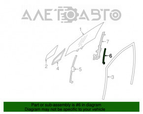 Направляющая стекла двери передней правой Subaru XV Crosstrek 13-17 зад