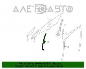 Направляющая стекла двери передней правой Subaru XV Crosstrek 13-17 перед