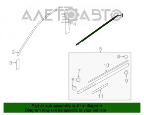 Moldură ușă-sticlă față dreapta centrală Subaru Legacy 15-19 crom