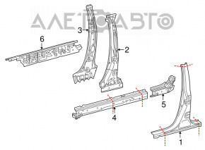 Стойка кузова центральная правая Lexus RX350 RX450h 16-22