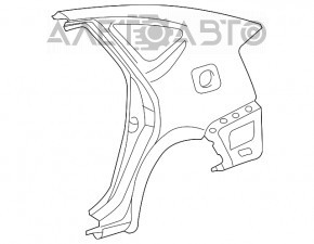 Aripa spate dreapta a un sfert Toyota Prius 2004-2009, verde, cu mufă