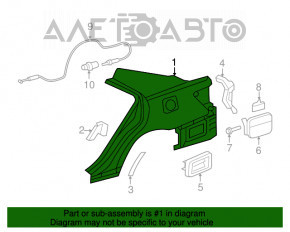 Четверть крыло задняя левая Toyota Camry v40 графит, на кузове, примята, тычки