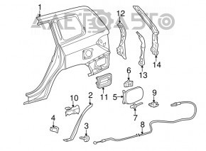 Aripa spate dreapta a un sfert Toyota Highlander 08-13.