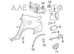 Aripa spate stânga din spate Lexus LS460 LS600h 07-12