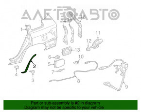 Garnitură aripă spate dreapta Toyota Highlander 08-13