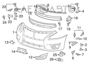 Bara față goală Nissan Altima 13-15, nouă, originală OEM