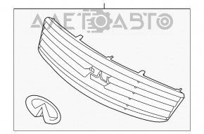 Решетка радиатора grill Infiniti G35 4d 06-09 полез хром