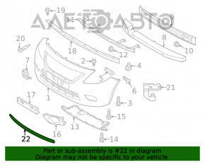 Bara fata Nissan Versa 15-19 SUA cromată