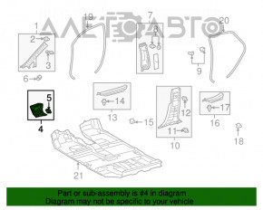 Capacul stâlpului frontal stânga de jos Lexus RX350 RX450h 10-15 gri, zgârieturi, suport rupt.