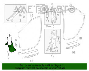 Capacul amortizorului din față dreapta de jos Lexus RX350 RX450h 16-22 negru.