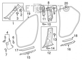 Capacul amortizorului din față dreapta de jos Lexus RX350 RX450h 16-22 negru.