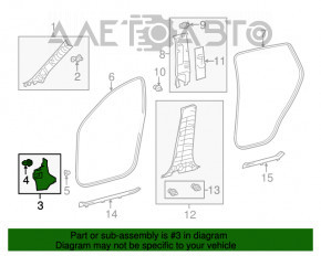 Capacul amortizorului frontal stânga jos Toyota Rav4 13-18 negru