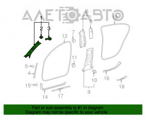 Накладка передней стойки верхняя правая Lexus GS300 GS350 GS430 GS450h 06-09 бежевая