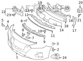 Suportul de bara fata stanga Nissan Maxima A36 16- nou OEM original