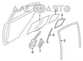 Geam electric cu motor spate stânga Subaru XV Crosstrek 13-17