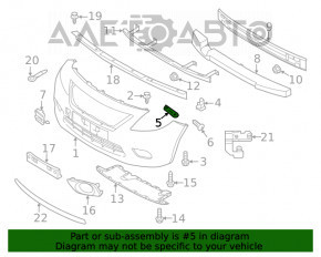 Suportul pentru bara de protecție față stânga Nissan Versa 12-19 SUA, nou, original OEM