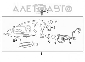 Suportul de bara fata dreapta sub far Nissan Sentra 16-19, nou, original OEM.