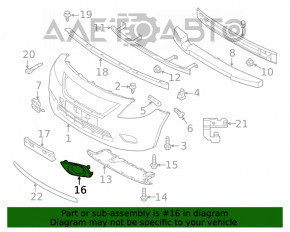 Grila radiatorului dreapta față Nissan Versa 15-19 SUA, cromată