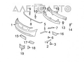 Grila bara fata stanga Infiniti G35 G37 4d 06-09 Sport pre-restilizare