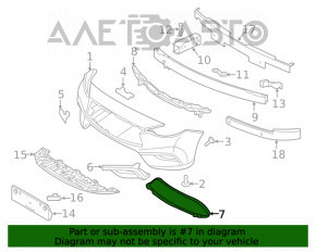 Grila inferioară a bara de protecție față a Infiniti QX30 17- AWD, nouă, originală OEM