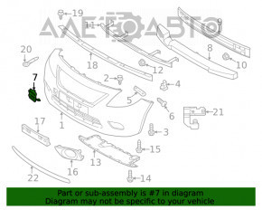 Capacul de remorcare a cârligului de tractare a bara de protecție față Nissan Versa 15-19 SUA restul