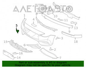 Capacul de tractare a cârligului de remorcare pentru bara de protecție față a Infiniti QX30 17- S lipsește fragmentul