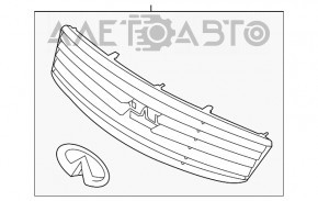 Решетка радиатора grill Infiniti G25 G37 4d 10-13