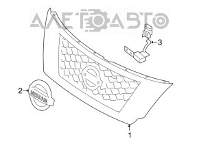 Grila radiatorului Nissan Pathfinder 17-19 fara camera cu emblema