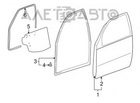 Уплотнитель двери передней правой новый Toyota Rav4 00-06