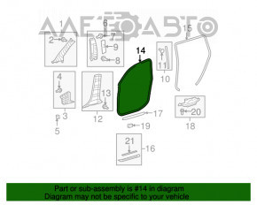 Garnitură de ușă dreapta față Toyota Highlander 08-13 bej