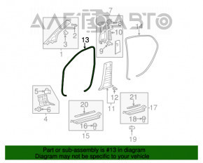 Garnitura de etanșare a ușii din față dreapta pentru Toyota Avalon 05-12