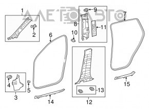 Garnitură de ușă față stânga Toyota Rav4 13-18