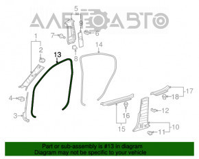 Уплотнитель дверного проема передний левый Lexus IS250 IS300 IS350 06-13