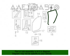 Garnitura de ușă spate dreapta Toyota Highlander 08-13 gri