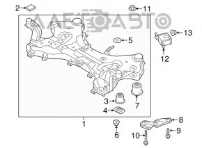 Bara de protecție față Kia Sorento 16-18 AWD are urechea ruptă