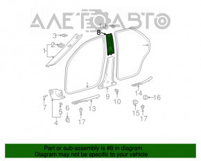 Накладка центральной стойки верхняя ремень правая Toyota Camry v30 2.4