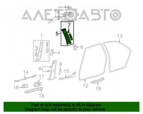 Capacul stâlpului central, curea superioară stânga Lexus IS200 IS300 99-05