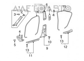 Capacul stâlpului central dreapta jos pentru Lexus LS460 LS600h 07-12