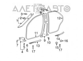 Накладка центральной стойки верхняя ремень левая Toyota Camry v30 2.4