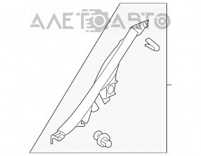 Capacul spate al barei inferioare dreapta Lexus RX350 RX450h 10-15 bej este indoit