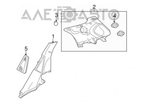 Накладка задней стойки нижняя правая Lexus CT200h 11-17 чёрн, потерта