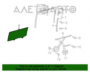 Стекло двери задней правой Toyota Sienna 11-20