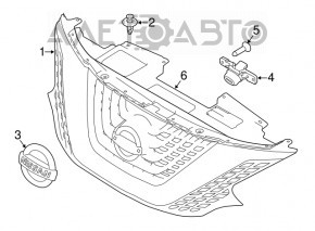 Emblema grilei radiatorului Nissan Altima 13-18 nou OEM original